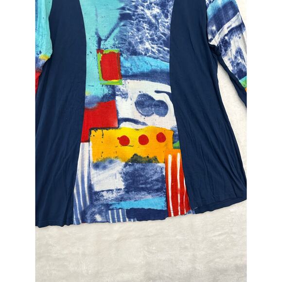 Parsley & Sage Abstract Flowy Tunic Top 1X Artsy Festival - Picture 2 of 7